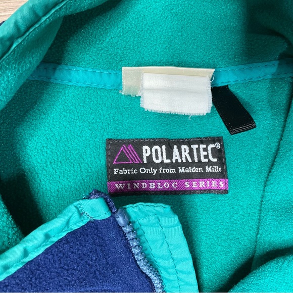 Vintage LL Bean Full Zip Polartec Fleece Vest Windblock Series Blue M - Picture 12 of 12